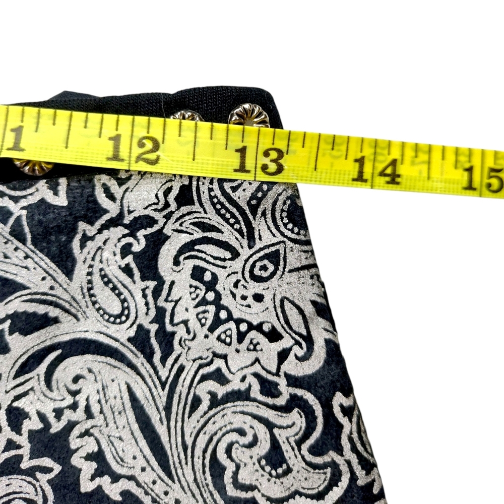Cache Black A-Line Skirt with Beige Ornate Waist Panel - Picture 9 of 14